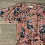 Maeve  Anthropologie floral duster cardigan small Coral Floral Blouse tie wrap Photo 2