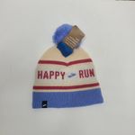 Brooks  Run Happy Heritage Pom Beanie Sand Blue Red Unisex One Size NWT Photo 0