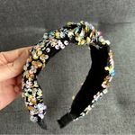 Colorful, Sparkly Sequined Knot Headband, Black, Multi Colored, Rainbow Black Photo 1