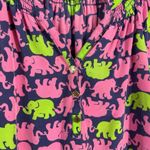 Lilly Pulitzer Elsa 100% Silk Tusk In Sun Pink Elephant Button Front Blouse XXS Photo 6