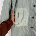 ZARA Combination Oversized Mint Faux Leather Button Front Shacket Size S Photo 4