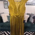 Mac Duggal  26483 Pleated Chartruese Belt Dress Size 6 NWT MSRP $338 Photo 3