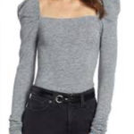 a.n.a  Heather Gray Long Sleeve Women's Top Size M Photo 0