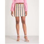STAUD  Panda Rainbow Stripe Cotton Mini Skirt 2 Photo 1