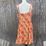Cupshe Orange Yellow Sleeveless Sundress Back Zip CloseTie Straps XL RUFFLE Hem Photo 5