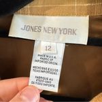 Vintage Jones New York Tan Plaid 100% Linen Shirt Jacket Shacket Size 12 Photo 1