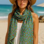Beck Söndergaard 100% Cotton Leopard Print Scarf / Wrap — 33” x 74” Photo 0
