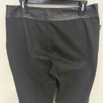 Moschino JEANS Wide Leg Black Trousers Pant with Leather Waistband Size 14 Photo 6