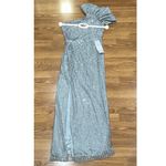 Mac Duggal 5622 Silver Sequin One-Shoulder Gown Evening Formal Dress Size 12 Photo 6