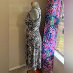 Maeve Anthropologie Livia Black and White Fit and Flare Floral Maxi Dress S Photo 6