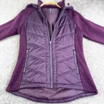 Mondetta  Womens M Purple Quilted Fleece Lined Full Zip Hooded Jacket Athletic Photo 1