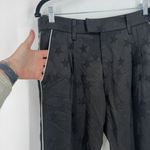 Smythe Womens Flat Front Jacquard High Rise Tapered Leg Casual Pants Blak Size 6 Black Photo 4