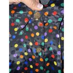 VTG 80s C.M. Shapes Black Colorful Rainbow Polka Dots Blouse Sheer Arms Women's Size undefined Photo 2