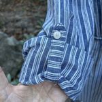 Tommy Hilfiger womens shirt dress S blue white long sleeves rope belt Photo 3