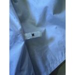 White Waterproof Parka Jacket Women M Lightweight Hood Gold Zip Snap Pockets White Size M Photo 6