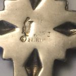 Native American Garnet Freshwater Pearl Sterling Cross Necklace Marked 15" Silver Photo 4