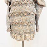 Alamour The Label Jules Floral‎ Off the Shoulder Ruffle Dress Cottage Size Large Blue Photo 4