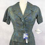 Leslie Fay Vintage 50s Skirt Suit Size 14 Pleated Dacron Timeless Daywear Office Photo 1