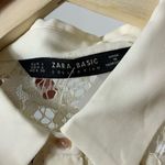 ZARA  Basic lace western vibes button shirt blouse Large‎ NWT Photo 3