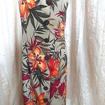 R & K Originals Tropical Flower Leaves Print Dress Orange Size 6P Photo 2