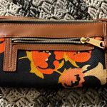 Spartina 449 Navy and Brown Clutch with Floral Pattern and Gold Accents Photo 1