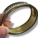 Boutique Womens Bangle Cuff Bracelet Fashion Jewelry Jeweled Black Cream Gold Photo 3