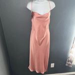Pink Satin Formal Wedding Guest Party Dress Womens Small Photo 3