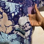 Vivida Blue and Cream Fluid Swim Coverup Or robe poncho hoodie:Box B Size undefined Photo 3