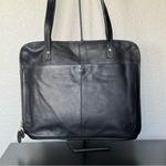 Frye  Vintage Benchcrafted Black Leather Tote Shoulder Laptop Bag Photo 2