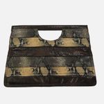 Nine West Vtg Y2K  Faux Leather Snakeskin Clutch Purse Fold Over Envelope Handbag Photo 1