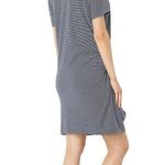 Vince  Classic Short Sleeve Stripe Side Tie T-Shirt Mini Dress Blue White Small Photo 11