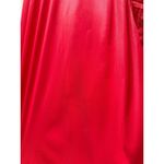 Vtg Slip Dress Red Maxi Gown‎ Lace Trim Side Tie Nylon Sz L Coquette Lingerie Size L Photo 3