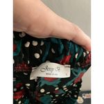 Jessy B Women Black Floralā Casual Skirt size Small Rose White Polka Dot Floral Photo 4