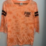 PINK - Victoria's Secret PINK 3/4 Length T-Shirt Orange Tie Dye XS Oversize fit Photo 0