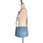 Bebe Crossbody Bag Faux Pebbled Leather Slate Blue Shoulder Purse Vegan Leather Photo 1