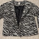 Chico's Small 4/6 Sz 0 zebra animal print jacket short zip front collarless Photo 2
