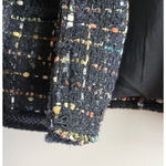 Tahari NWT Metallic Thread Tweed Fringe-Trim Blazer Jacket in Black, XS Photo 8