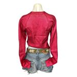 NBD Pink Metallic Sweater LARGE Magenta Painted Cut Out Bodycon Ribbed $208 NEW Photo 5