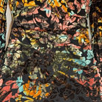 ASOS Floral Burnout Velvet Dress V-Neck Ruched Long Sleeves EUC Size 4 Photo 6