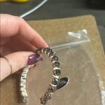 Mirrored Black Swarovski Crystal Cuff wrapped with pale pink string Photo 2