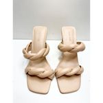 Open Edit  Sandals Womens Size 7.5 Tan Braided‎ Double Strap Slip On Heels Photo 2