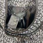 Sandro  Black Grey Cheetah Print Belted Jacket Size Medium Mature Career Office Photo 1