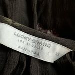 Lucky Brand NEW Boho Maxi Floral Dress Tiered Brown Pink Tassels Cottage XS Photo 9