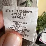 Anthro Fig and Flower Womens Boho Peasant Flowy Top Size Large Embroidered Tan Photo 3