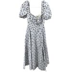 House Of CB Tallulah Floral Puff Sleeve Midi Sundress Split Blue White S NWOT Photo 1