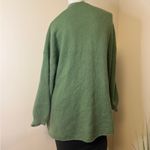 Italian Made Mohair Blend Open Front Cardigan Sage Green Soft Knit Pockets XL Photo 1