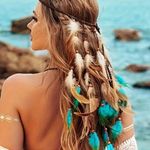 NWT! BOHO Hippie Style Faux Feather Headband Photo 4