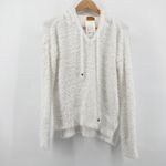 POL NEW NWT  Medium Berber‎ Fleece White Fuzzy Knit Hoodie Drawstring Long Sleeve Photo 2