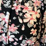 Romantic Silky Robe Black Floral Photo 6