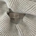 Loft Knit Mock Neck Sweater sz XS Gray White Sherpa Polar Bear Preppy Clean Girl Photo 1